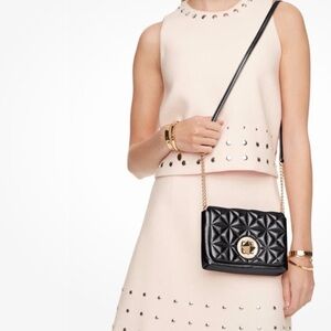 Kate Spade Black Quilted Crossbody with Gold Accents